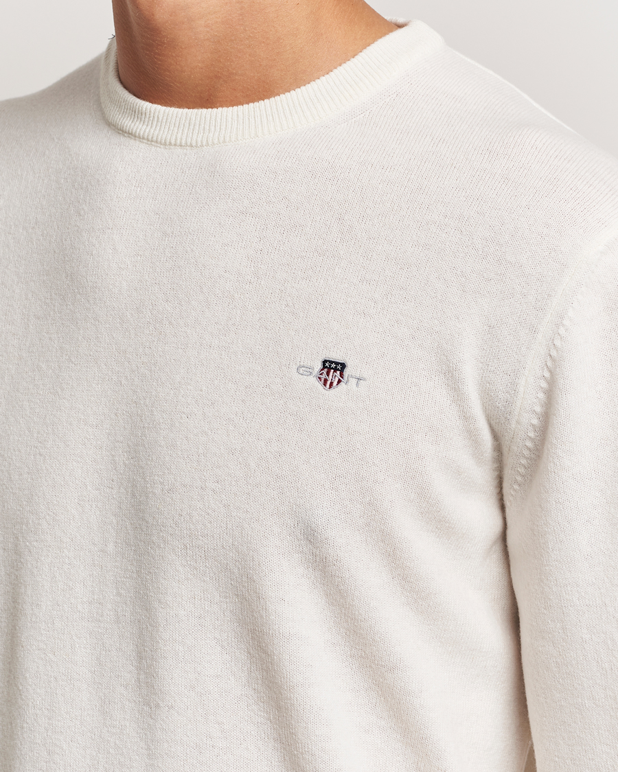 Homme | Pulls Et Tricots | GANT | Lambswool Crew Neck Pullover Cream