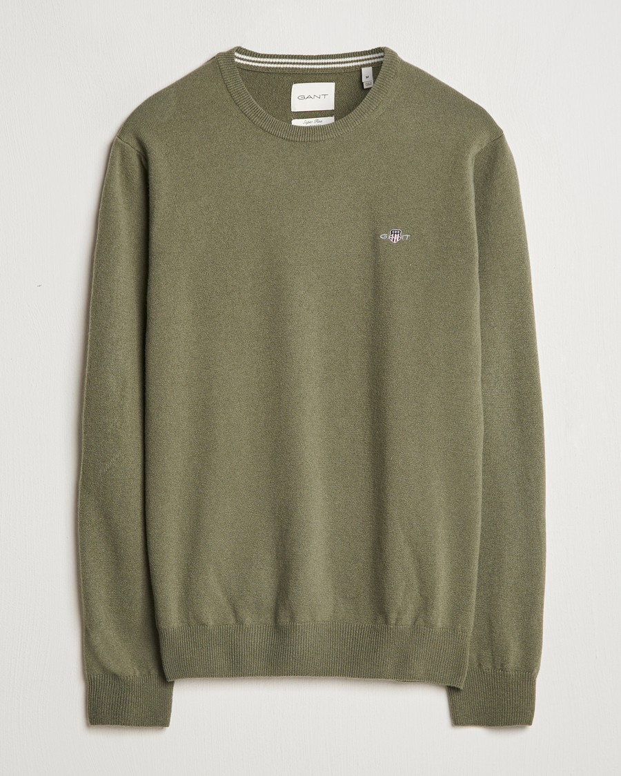 Homme | Pulls Et Tricots | GANT | Lambswool Crew Neck Pullover Juniper Green