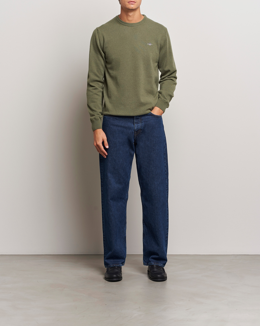Homme | Pulls Et Tricots | GANT | Lambswool Crew Neck Pullover Juniper Green