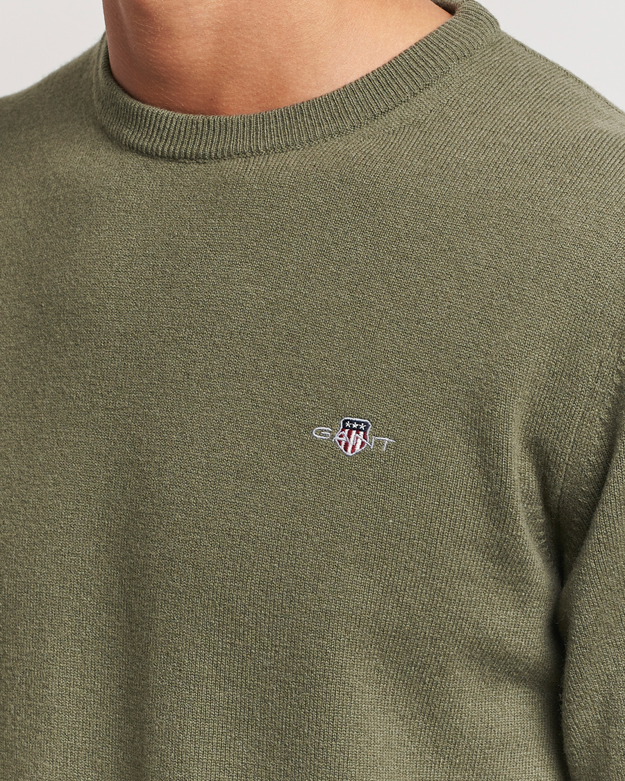 Homme | Pulls Et Tricots | GANT | Lambswool Crew Neck Pullover Juniper Green