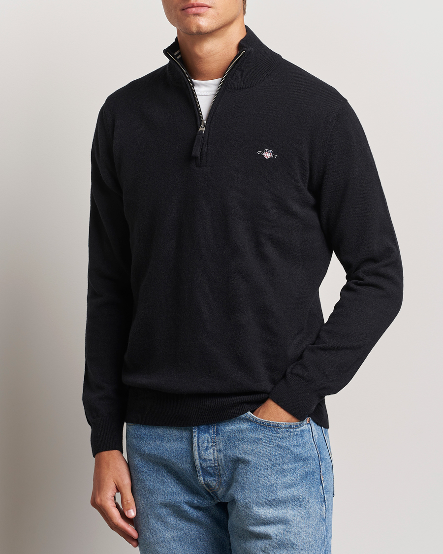 Homme | Pulls Et Tricots | GANT | Lamsbwool Half Zip Black