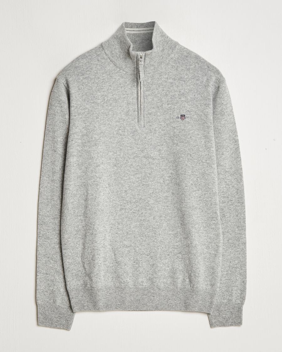 Homme | Pulls Et Tricots | GANT | Lamsbwool Half Zip Grey Melange