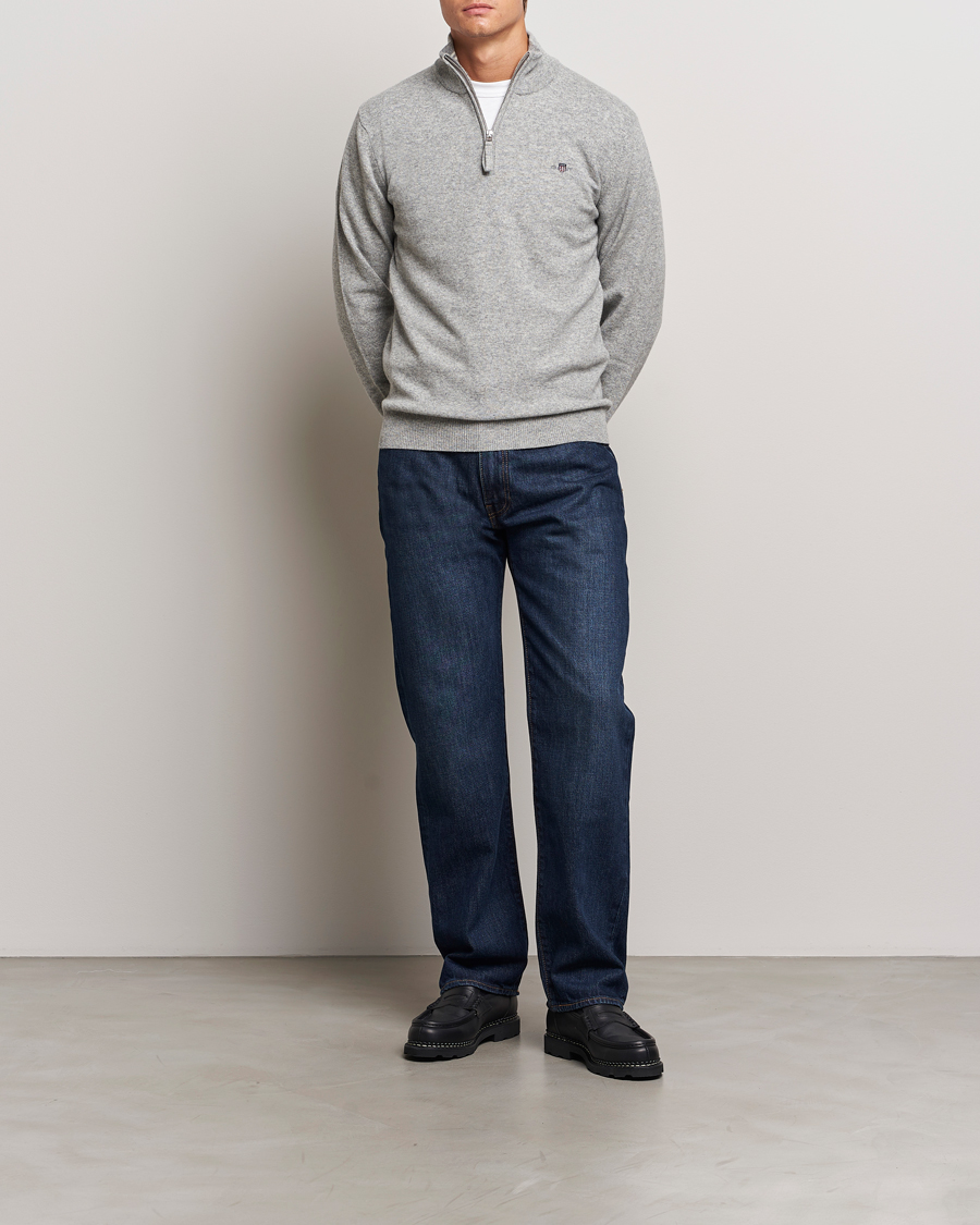 Homme | Pulls Et Tricots | GANT | Lamsbwool Half Zip Grey Melange