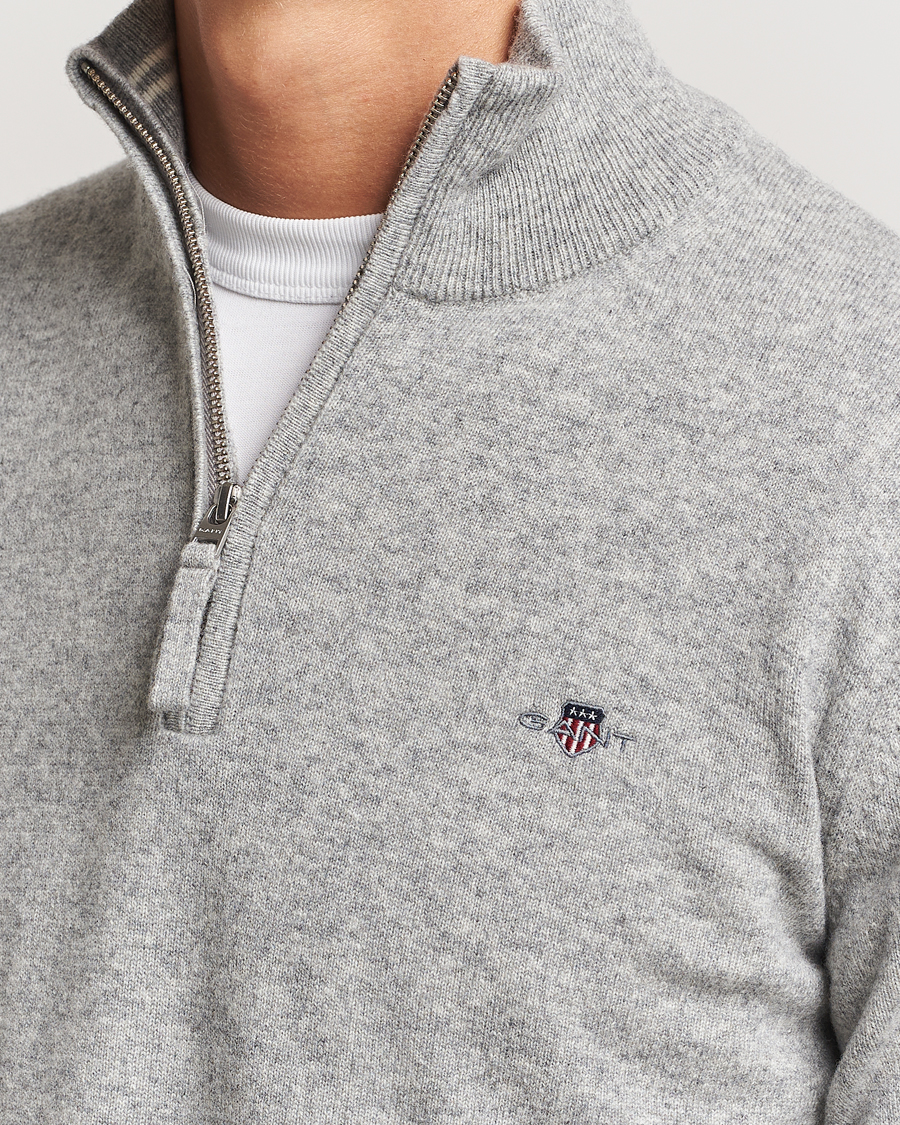Homme | Pulls Et Tricots | GANT | Lamsbwool Half Zip Grey Melange