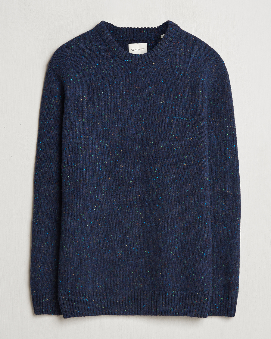 Homme | Pulls Et Tricots | GANT | Neps Wool Crew Neck Evening Blue