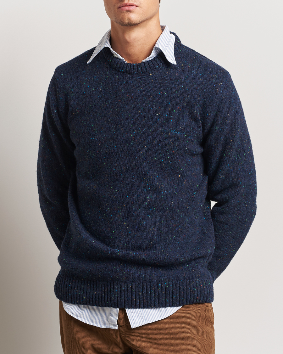 Homme | Pulls Et Tricots | GANT | Neps Wool Crew Neck Evening Blue