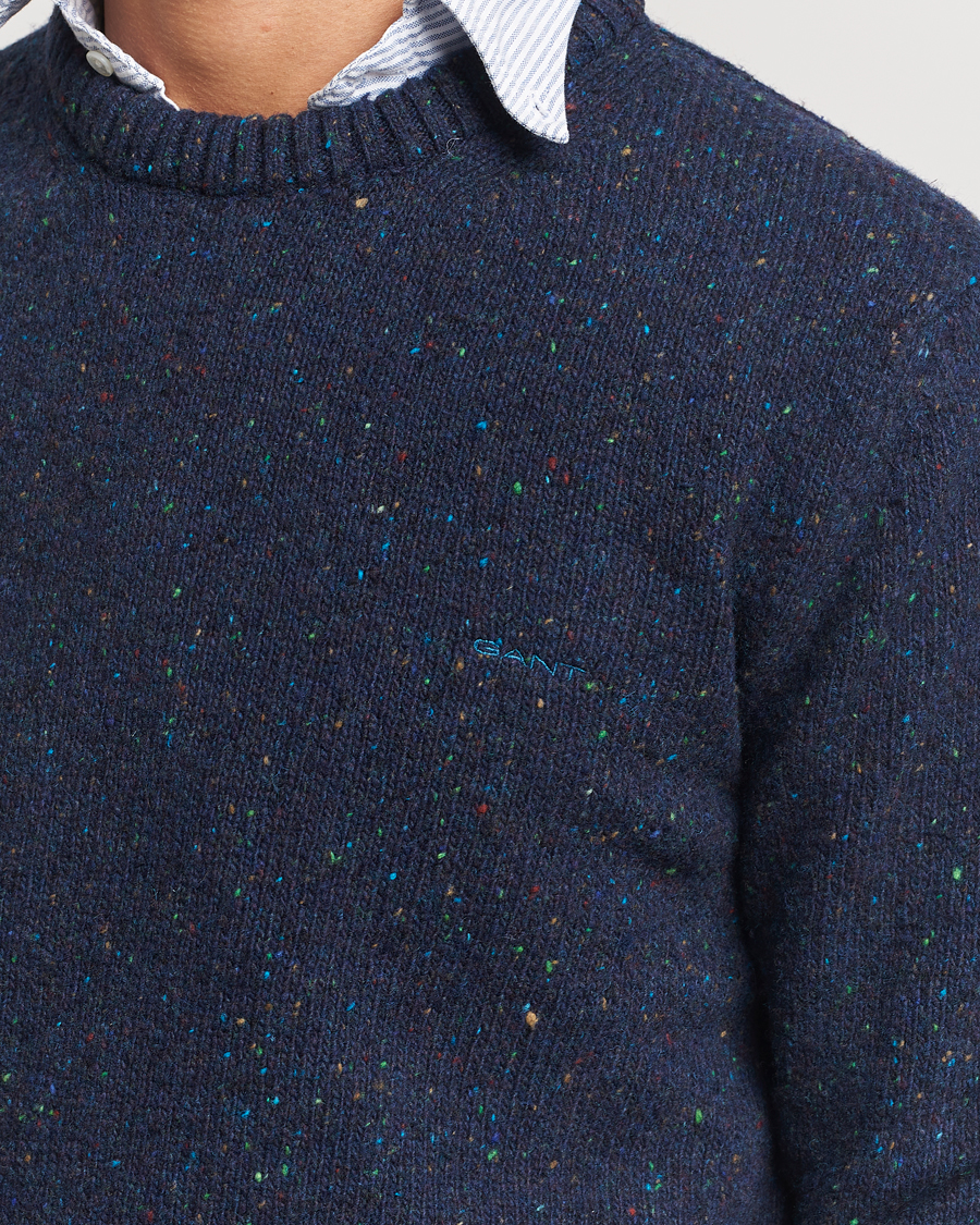 Homme | Pulls Et Tricots | GANT | Neps Wool Crew Neck Evening Blue