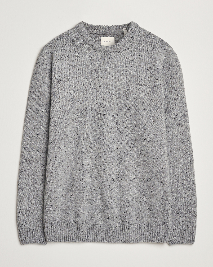 Homme | Pulls Et Tricots | GANT | Neps Wool Crew Neck Grey Melange