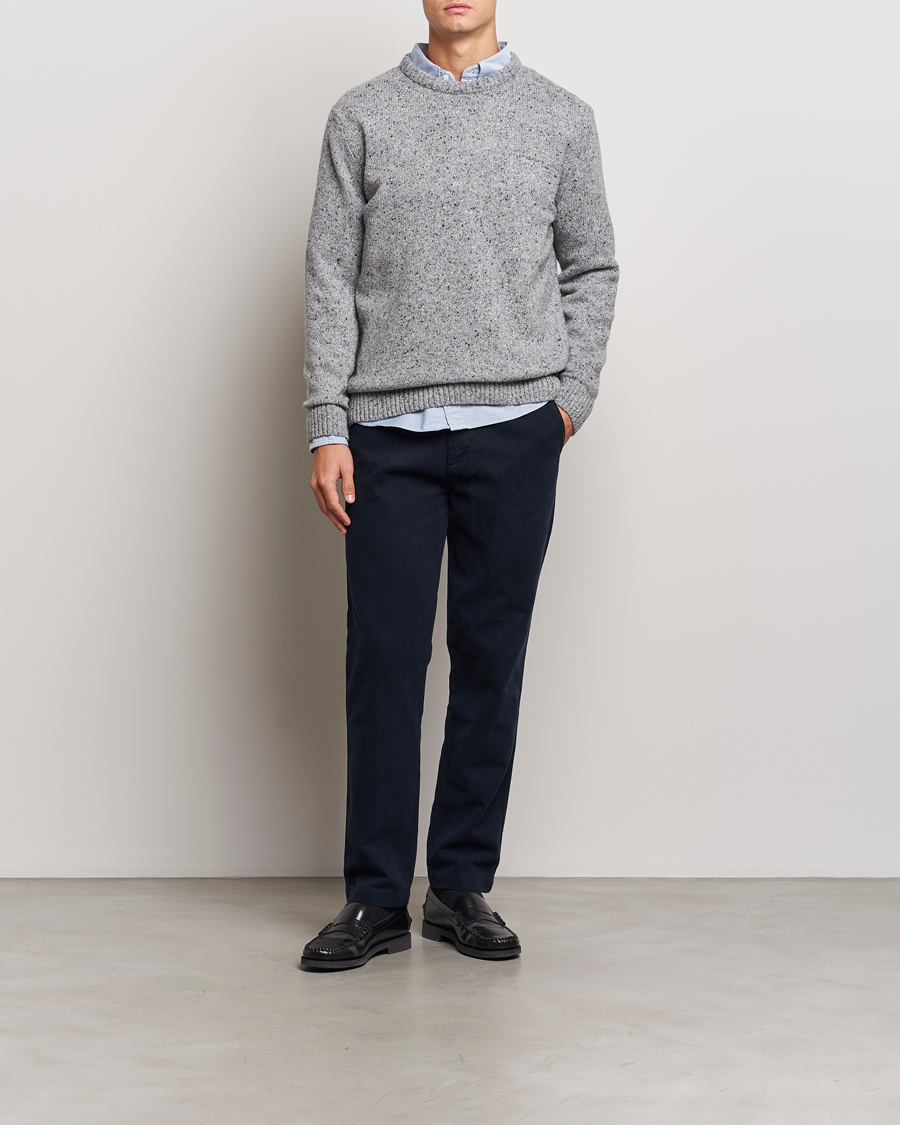 Homme | Pulls Et Tricots | GANT | Neps Wool Crew Neck Grey Melange
