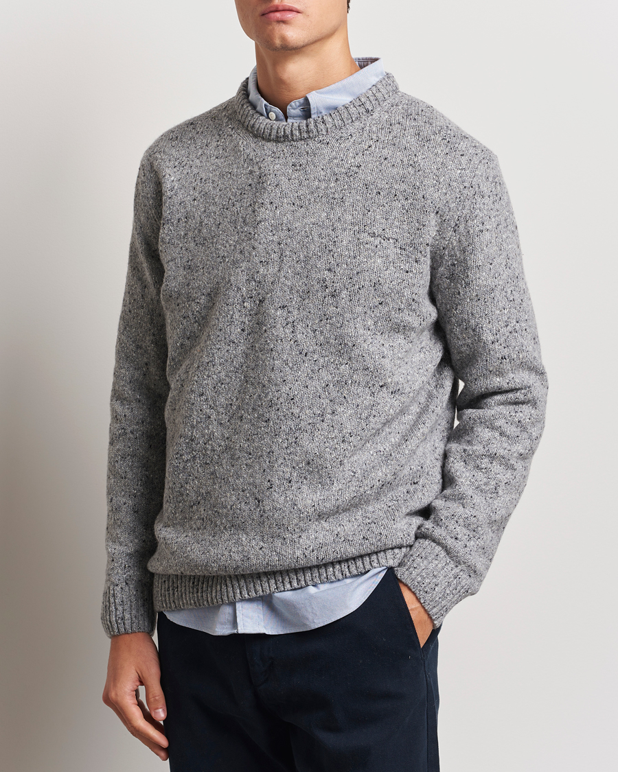 Homme | Pulls Et Tricots | GANT | Neps Wool Crew Neck Grey Melange