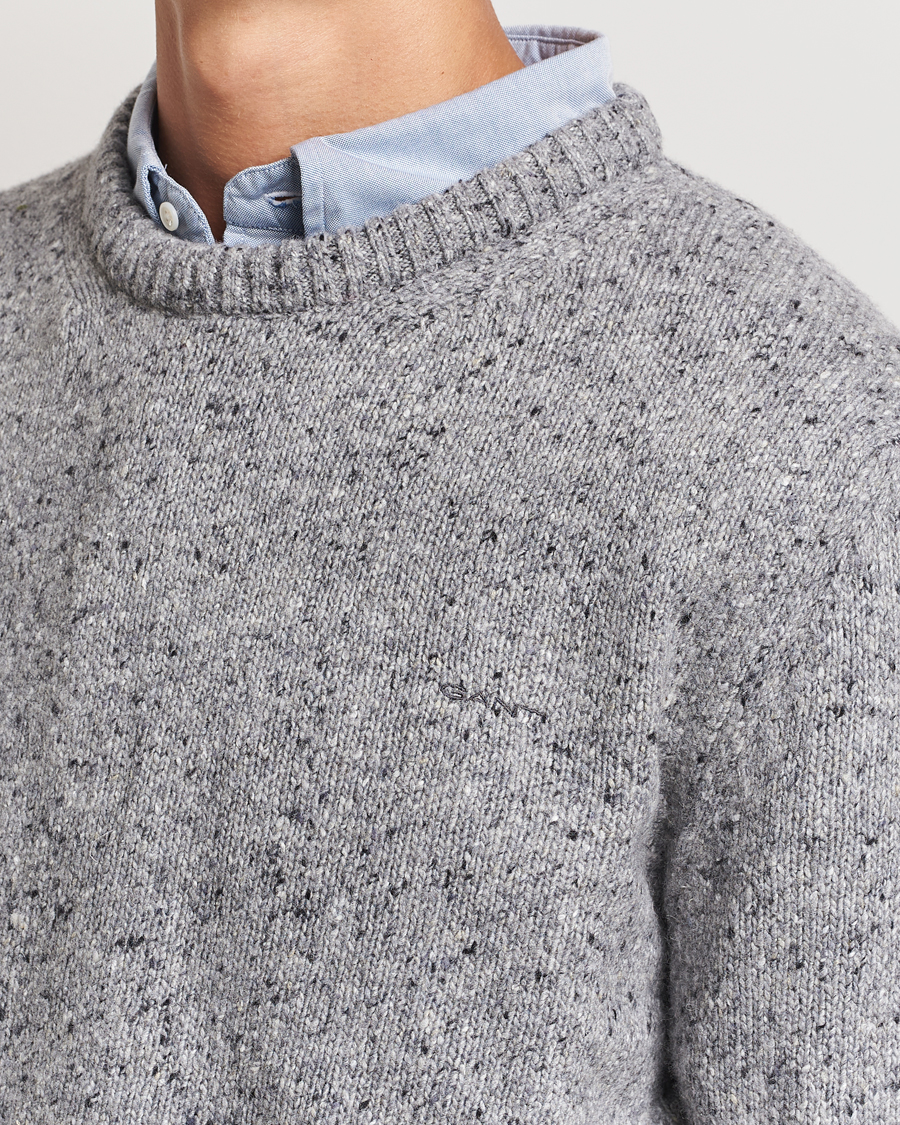 Homme | Pulls Et Tricots | GANT | Neps Wool Crew Neck Grey Melange