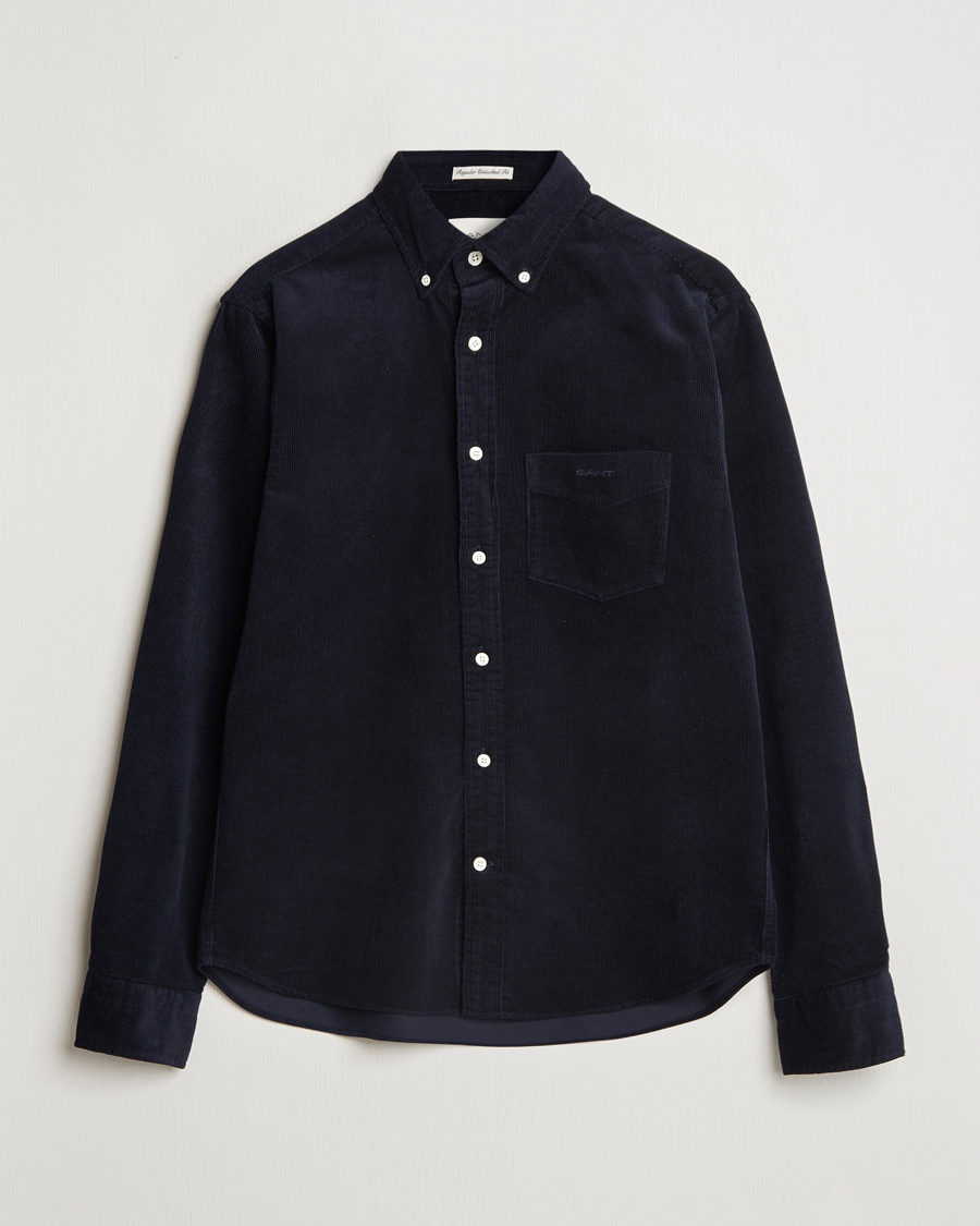 Homme | Chemises | GANT | Regular Fit Corduroy Shirt Evening Blue