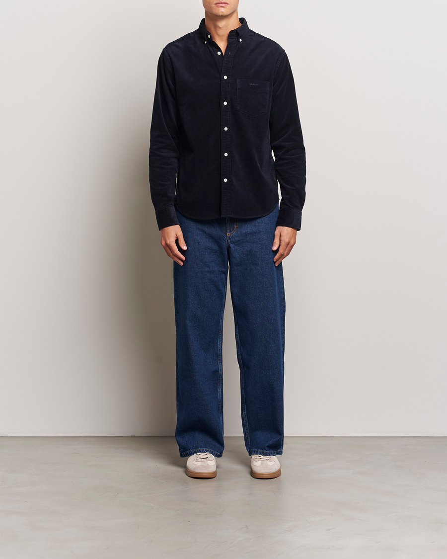 Homme | Chemises | Gant | Regular Fit Corduroy Shirt Evening Blue