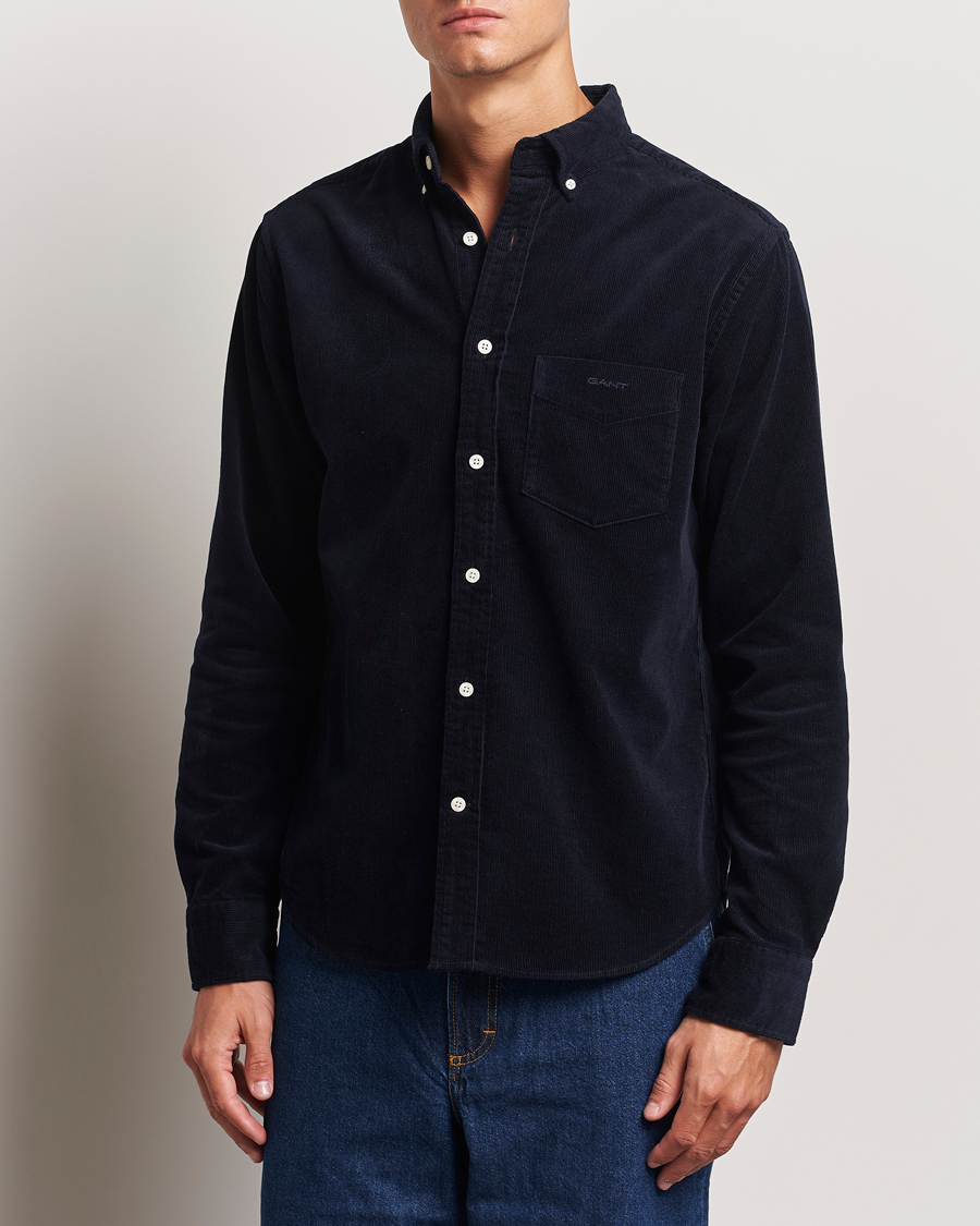 Homme | Chemises | GANT | Regular Fit Corduroy Shirt Evening Blue