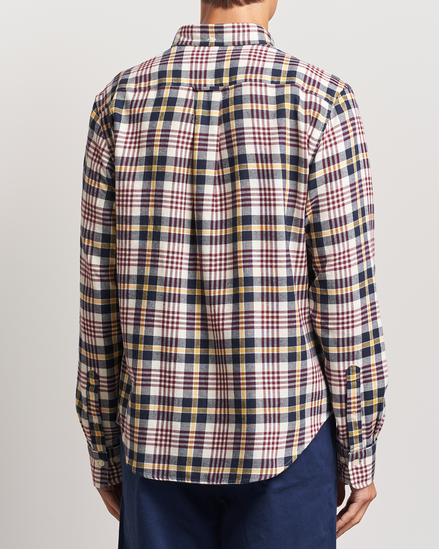 Homme | Chemises | GANT | Regular Flannel Plaid Shirt Cream