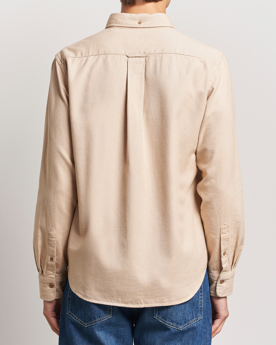 Homme | Chemises | GANT | Regular Herringbone Flannel Shirt Caramel Beige