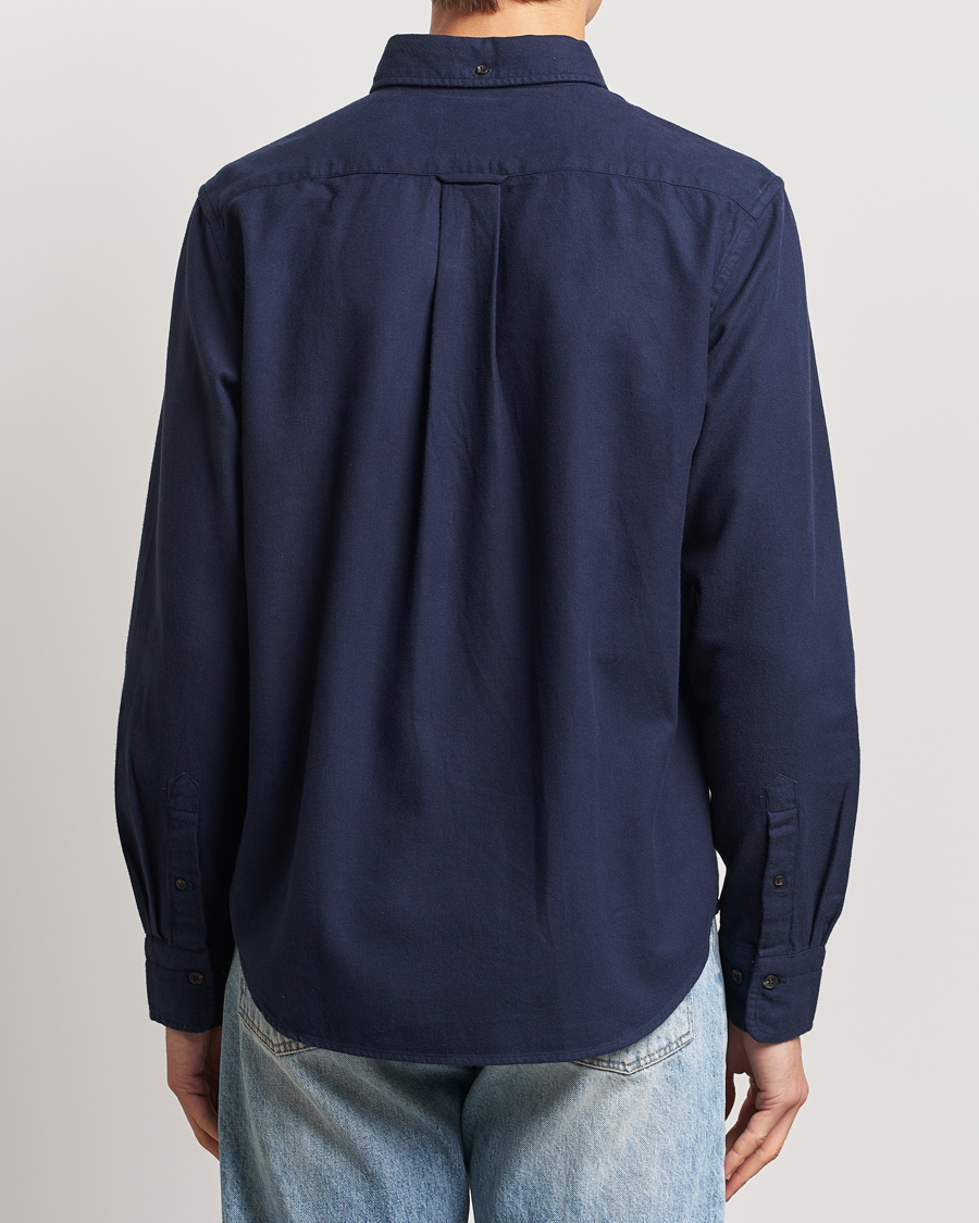 Homme | Chemises | GANT | Regular Herringbone Flannel Shirt Evening Blue
