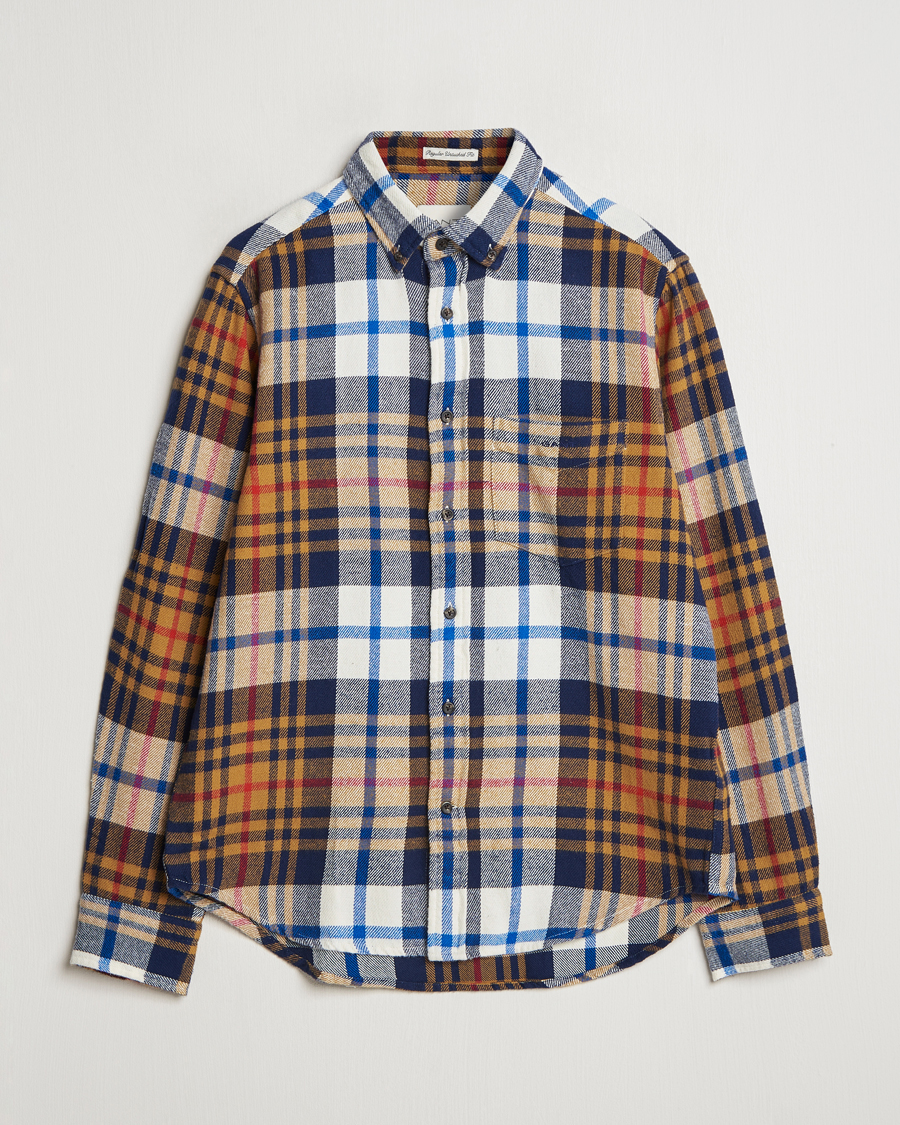 Homme | Chemises | Gant | Twill Checked Shirt Beige