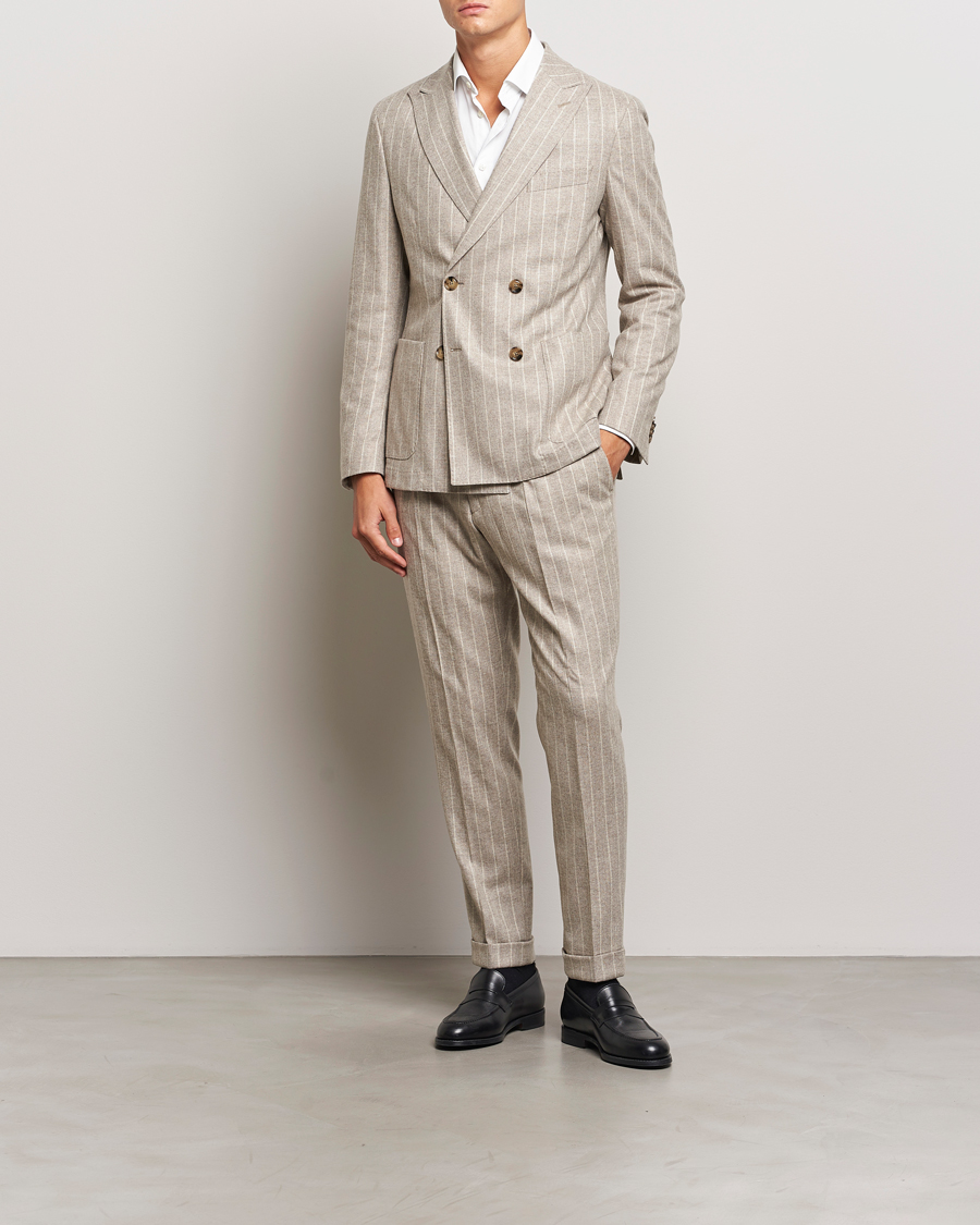 Homme | Costumes | BOSS BLACK | Hanry Wool Pinstriped Suit Light Beige