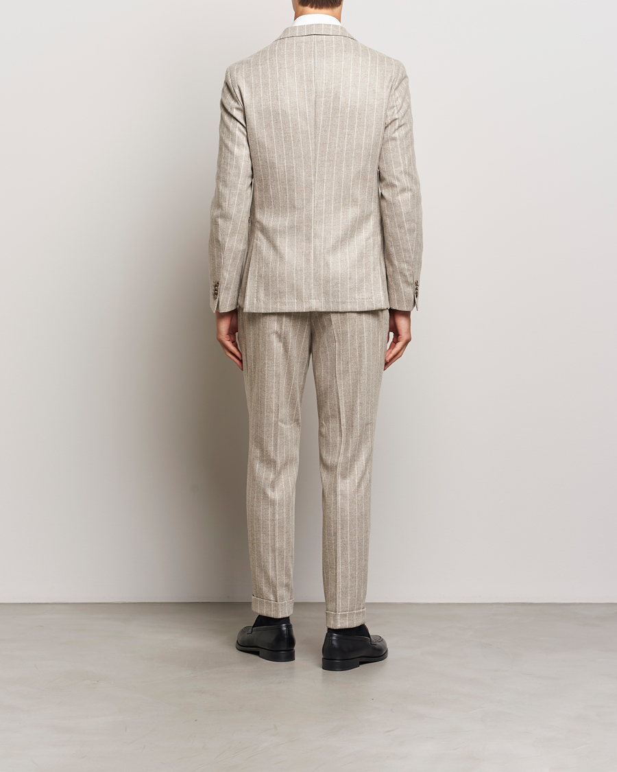 Homme | Costumes | BOSS BLACK | Hanry Wool Pinstriped Suit Light Beige