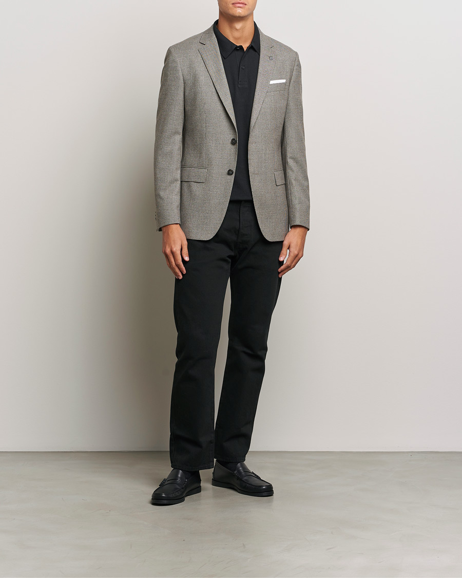 Homme | Blazers | BOSS BLACK | Hutson Wool Dogtooth Blazer Open White