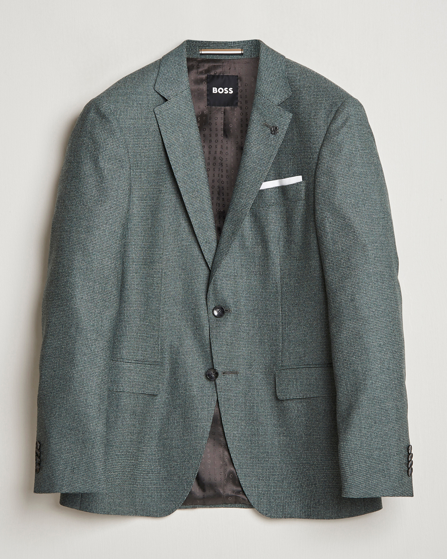 Homme | Blazers | BOSS BLACK | Hutson Wool Dogtooth Blazer Light Green