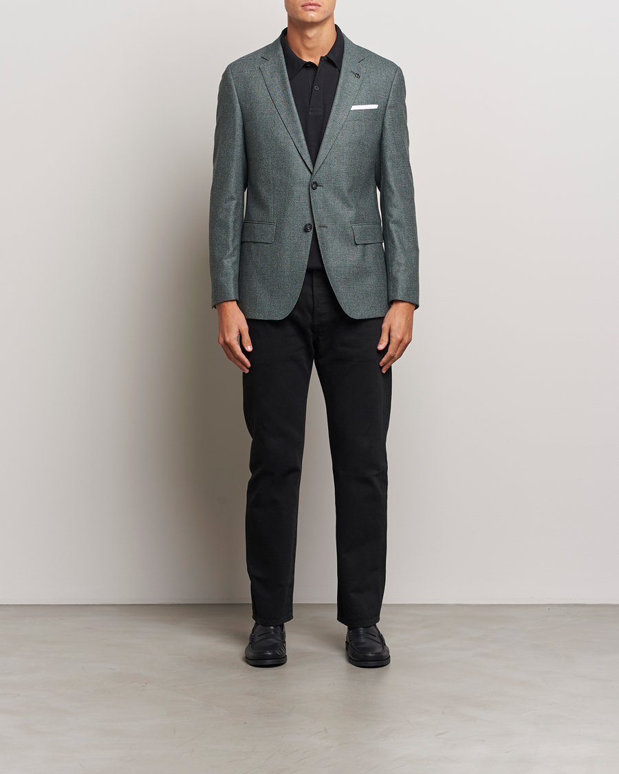 Homme | Blazers | BOSS BLACK | Hutson Wool Dogtooth Blazer Light Green