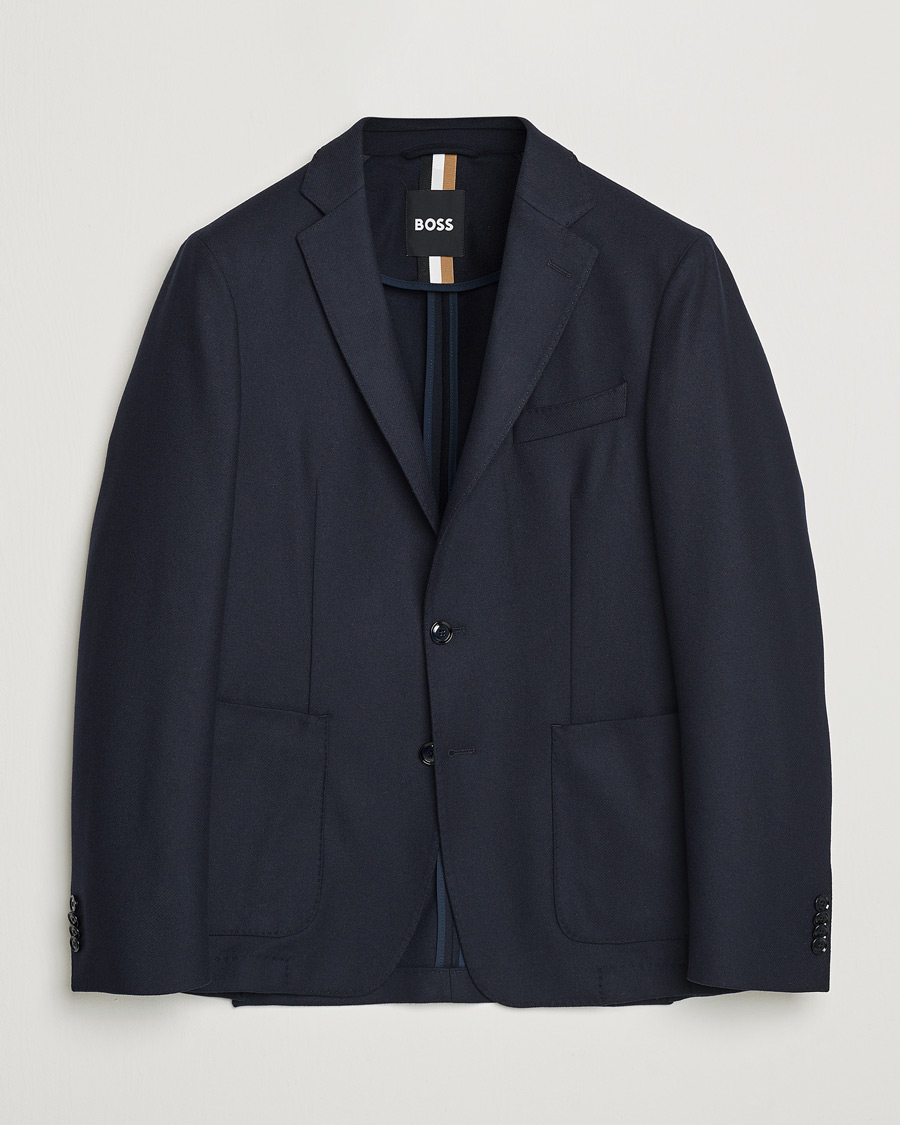Homme | Blazers | BOSS BLACK | Hanry Wool Patch Pocket Blazer Dark Blue