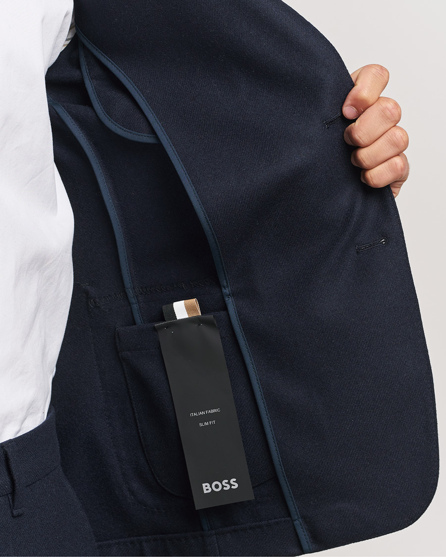 Homme | Blazers | BOSS BLACK | Hanry Wool Patch Pocket Blazer Dark Blue