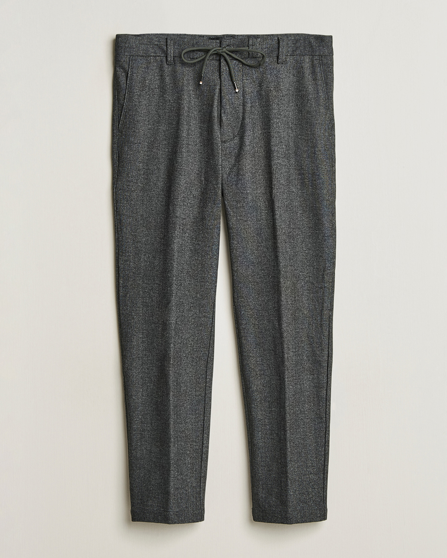 Homme | Pantalons | BOSS BLACK | Kane Brushed Drawstring Trousers Dark Grey
