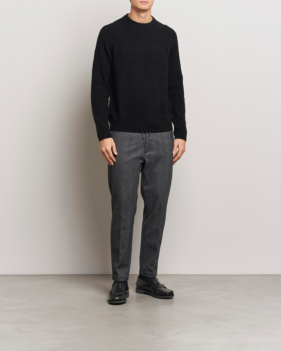 Homme | Pantalons | BOSS BLACK | Kane Brushed Drawstring Trousers Dark Grey