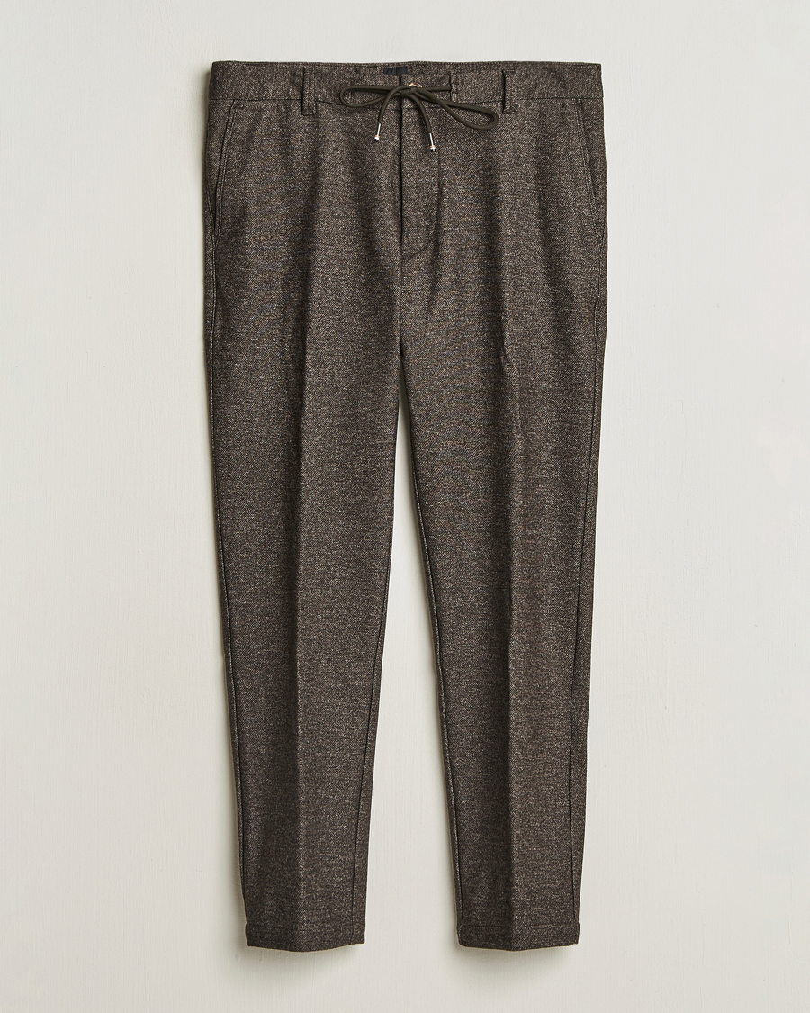 Homme | Pantalons | BOSS BLACK | Kane Brushed Drawstring Trousers Dark Beige