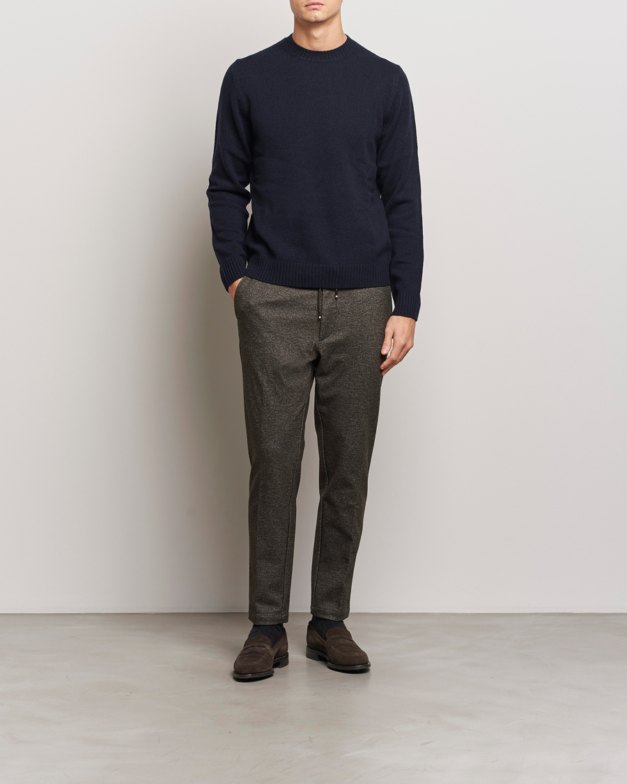 Homme | Pantalons | BOSS BLACK | Kane Brushed Drawstring Trousers Dark Beige