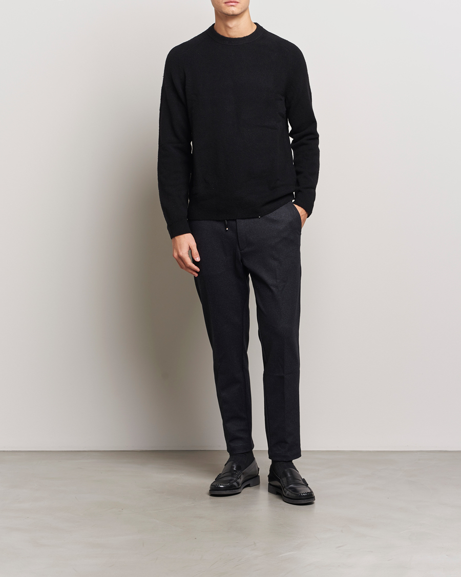 Homme | Pantalons | BOSS BLACK | Kane Brushed Drawstring Trousers Dark Blue