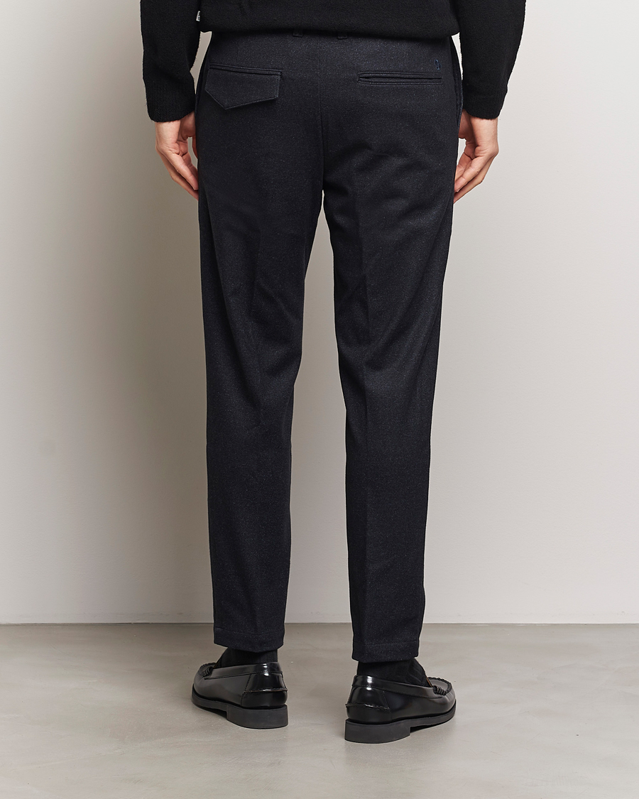 Homme | Pantalons | BOSS BLACK | Kane Brushed Drawstring Trousers Dark Blue