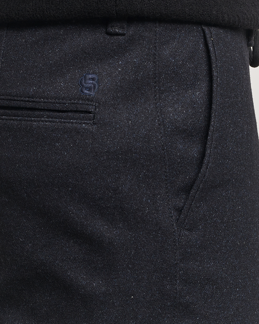 Homme | Pantalons | BOSS BLACK | Kane Brushed Drawstring Trousers Dark Blue