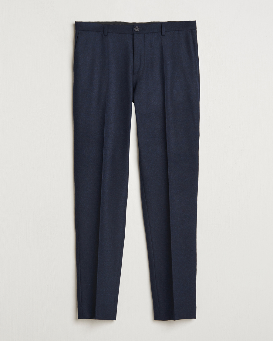 Homme | Pantalons | BOSS BLACK | Genius Wool Tech Trousers Dark Blue