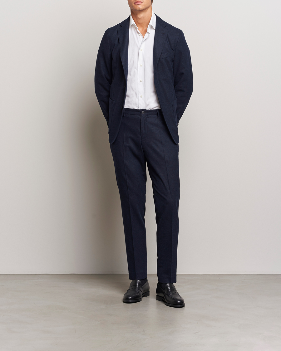 Homme | Pantalons | BOSS BLACK | Genius Wool Tech Trousers Dark Blue