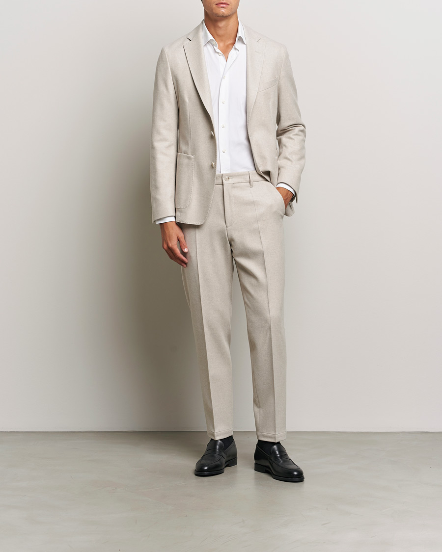 Homme | Pantalons | BOSS BLACK | Perin Wool Trousers Open White