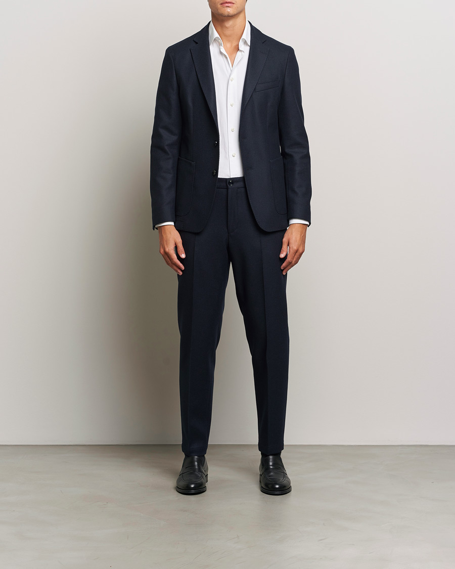Homme | Pantalons | BOSS BLACK | Perin Wool Trousers Dark Blue