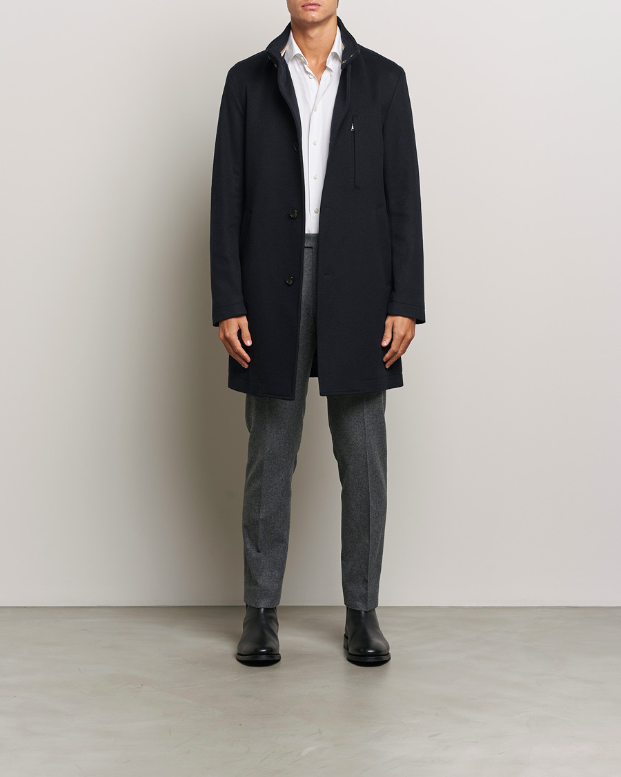Homme | Manteaux Et Vestes | BOSS BLACK | Hyde Stand Up Collar Coat Dark Blue
