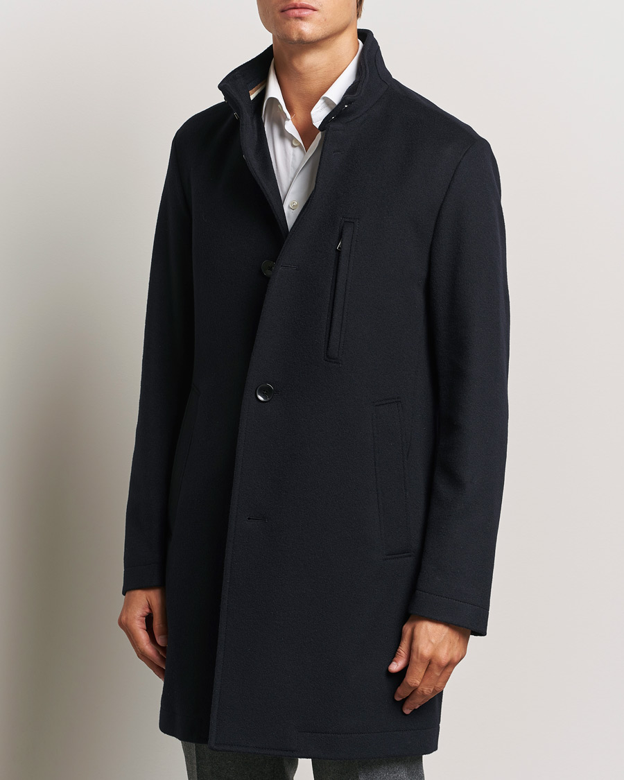 Homme | Manteaux Et Vestes | BOSS BLACK | Hyde Stand Up Collar Coat Dark Blue