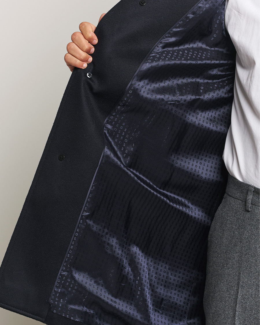 Homme | Manteaux Et Vestes | BOSS BLACK | Hyde Stand Up Collar Coat Dark Blue