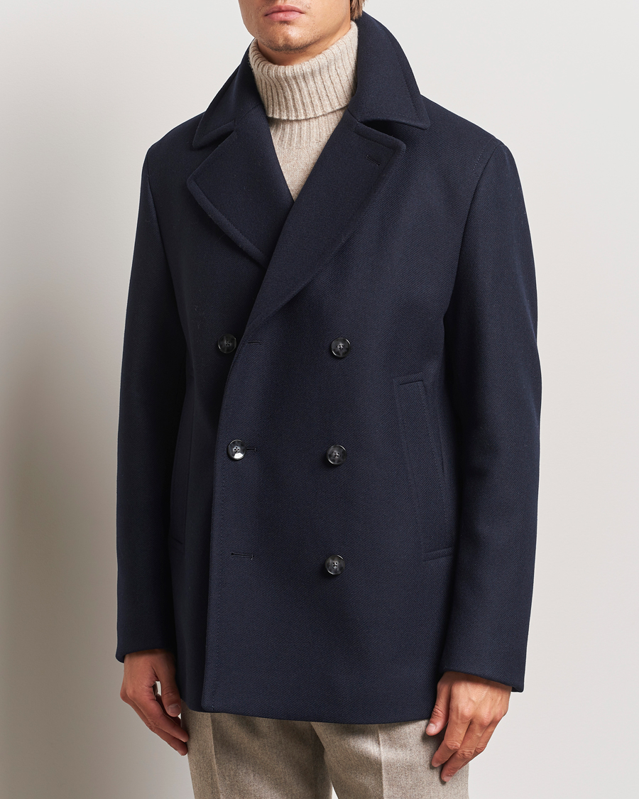 Homme | Manteaux Et Vestes | BOSS BLACK | Clay Wool Peacoat Dark Blue