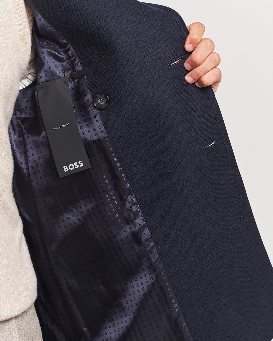 Homme | Manteaux Et Vestes | BOSS BLACK | Clay Wool Peacoat Dark Blue