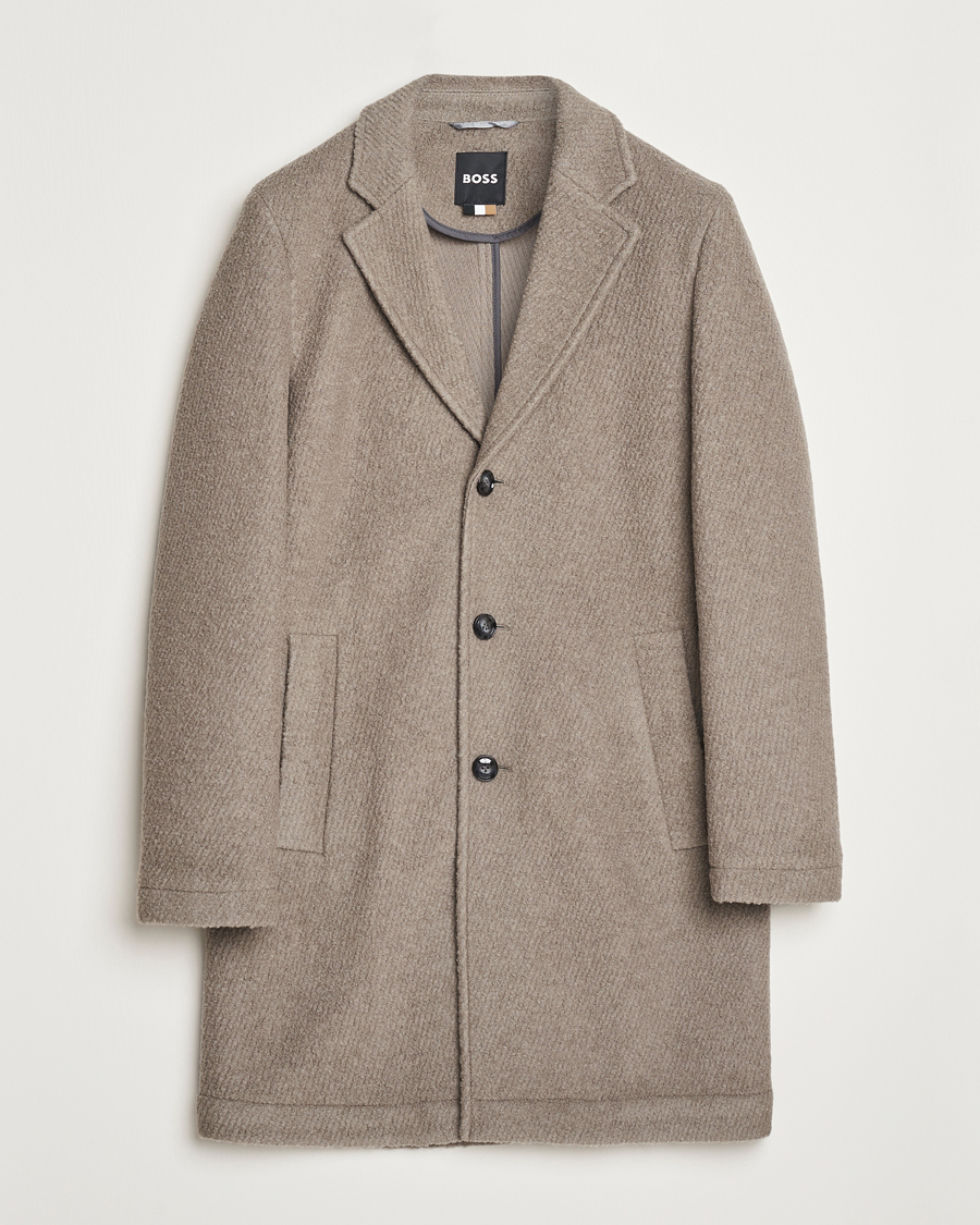 Homme | Manteaux Et Vestes | BOSS BLACK | Hyde Structured Wool Coat Dark Beige