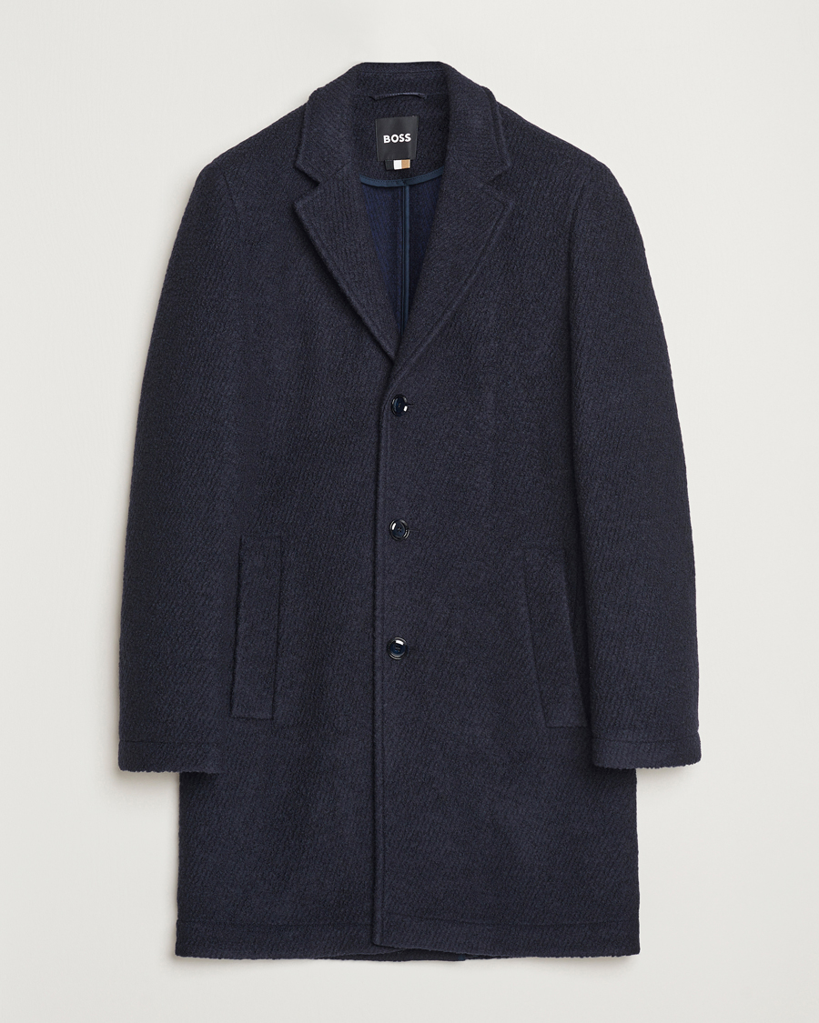 Homme | Manteaux Et Vestes | BOSS BLACK | Hyde Structured Wool Coat Dark Blue