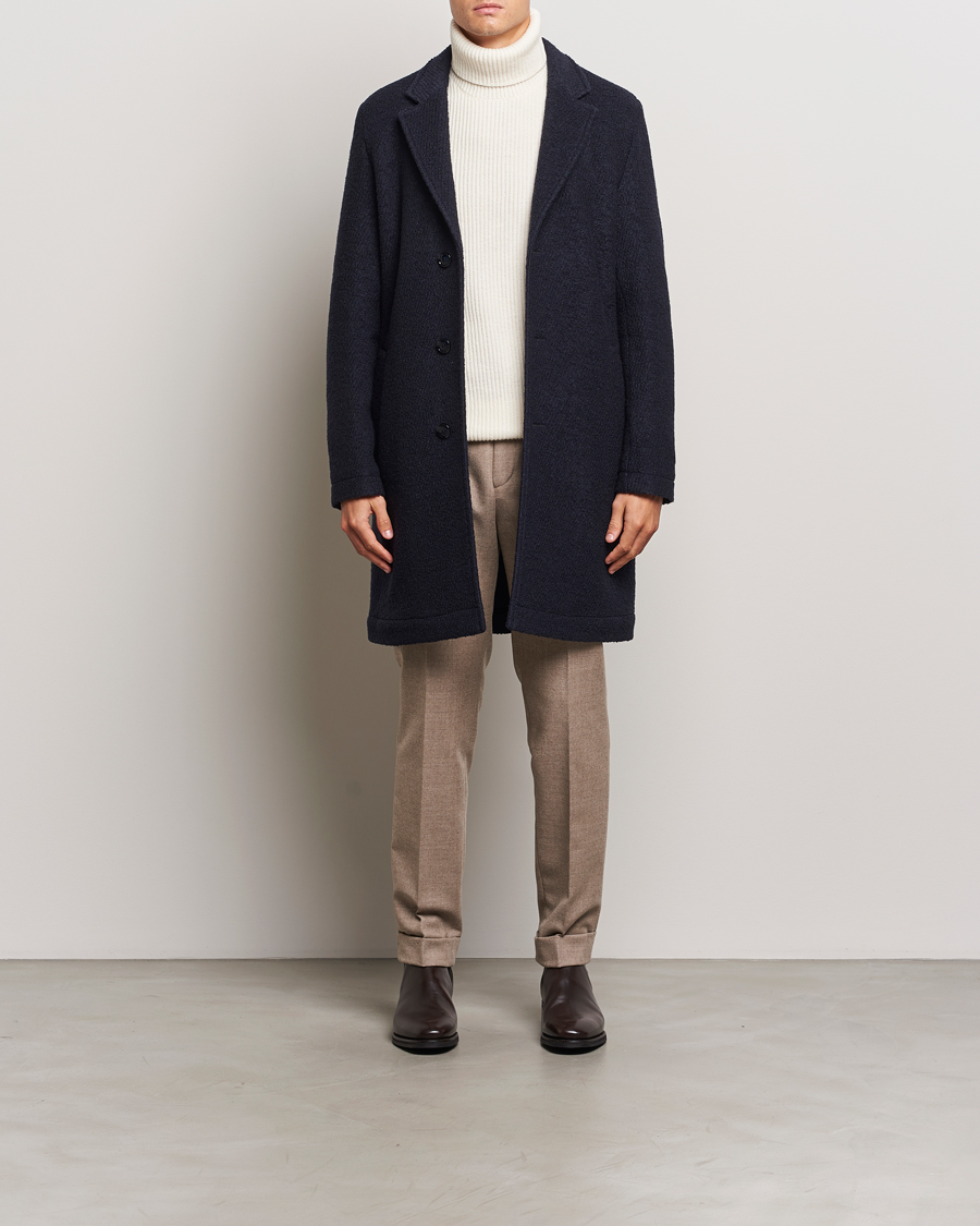 Homme | Manteaux Et Vestes | BOSS BLACK | Hyde Structured Wool Coat Dark Blue