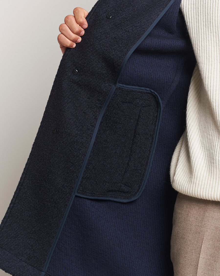 Homme | Manteaux Et Vestes | BOSS BLACK | Hyde Structured Wool Coat Dark Blue