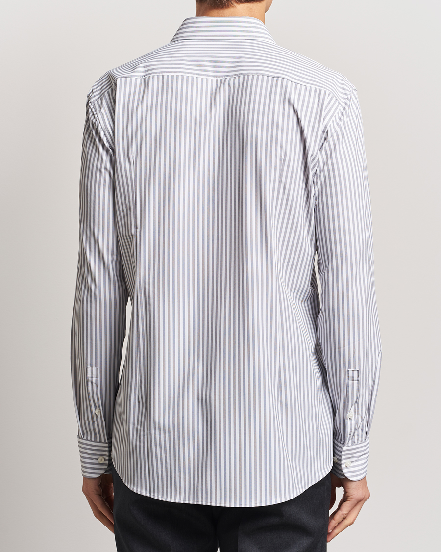 Homme | Chemises | BOSS BLACK | Hank Striped 4-Way Stretch Shirt Grey/White
